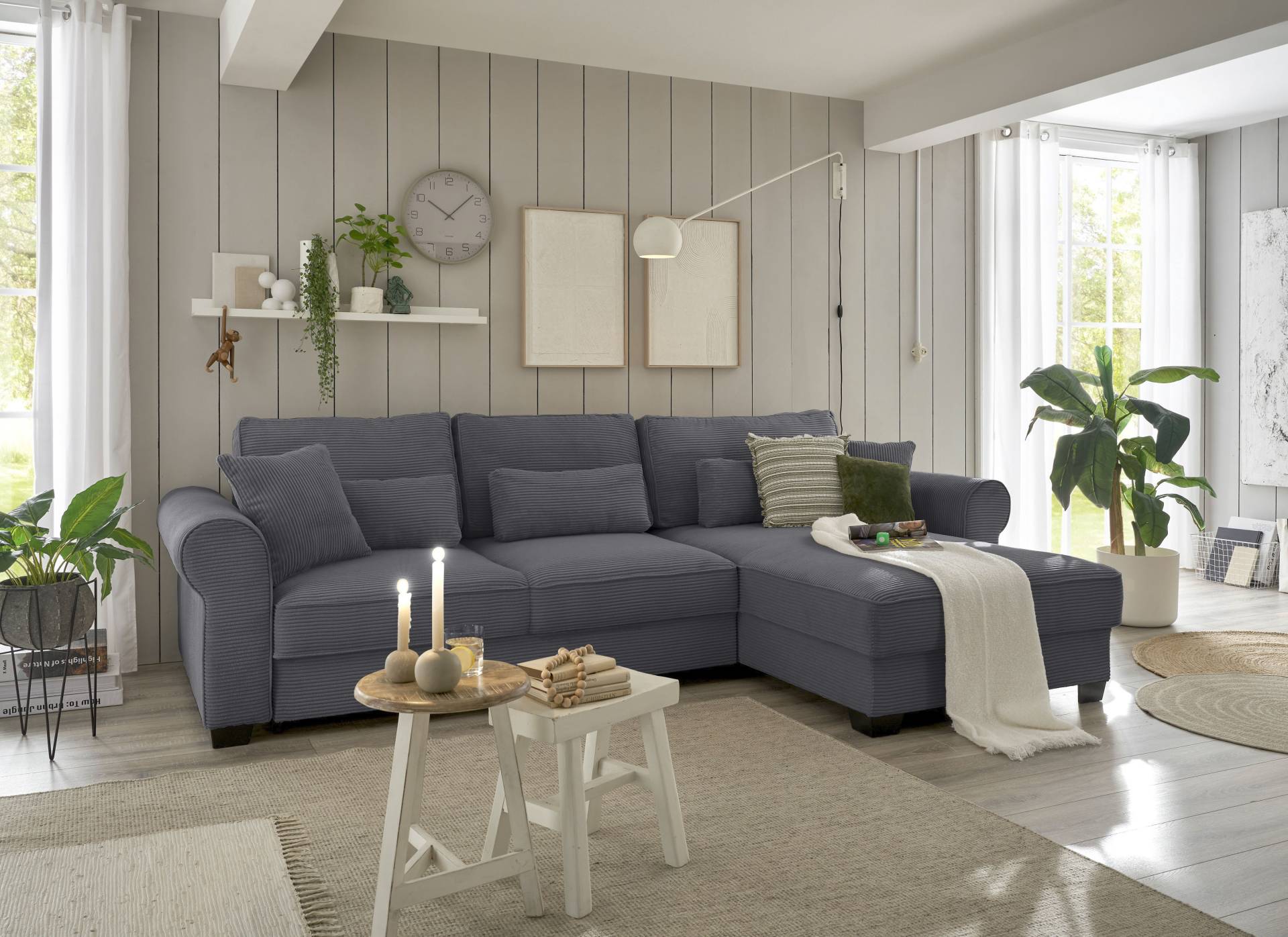 ED EXCITING DESIGN Ecksofa »Angelina L-Form«, frei im Raum stellbar, mit Bettkasten, mit Schlaffunktion von ED EXCITING DESIGN