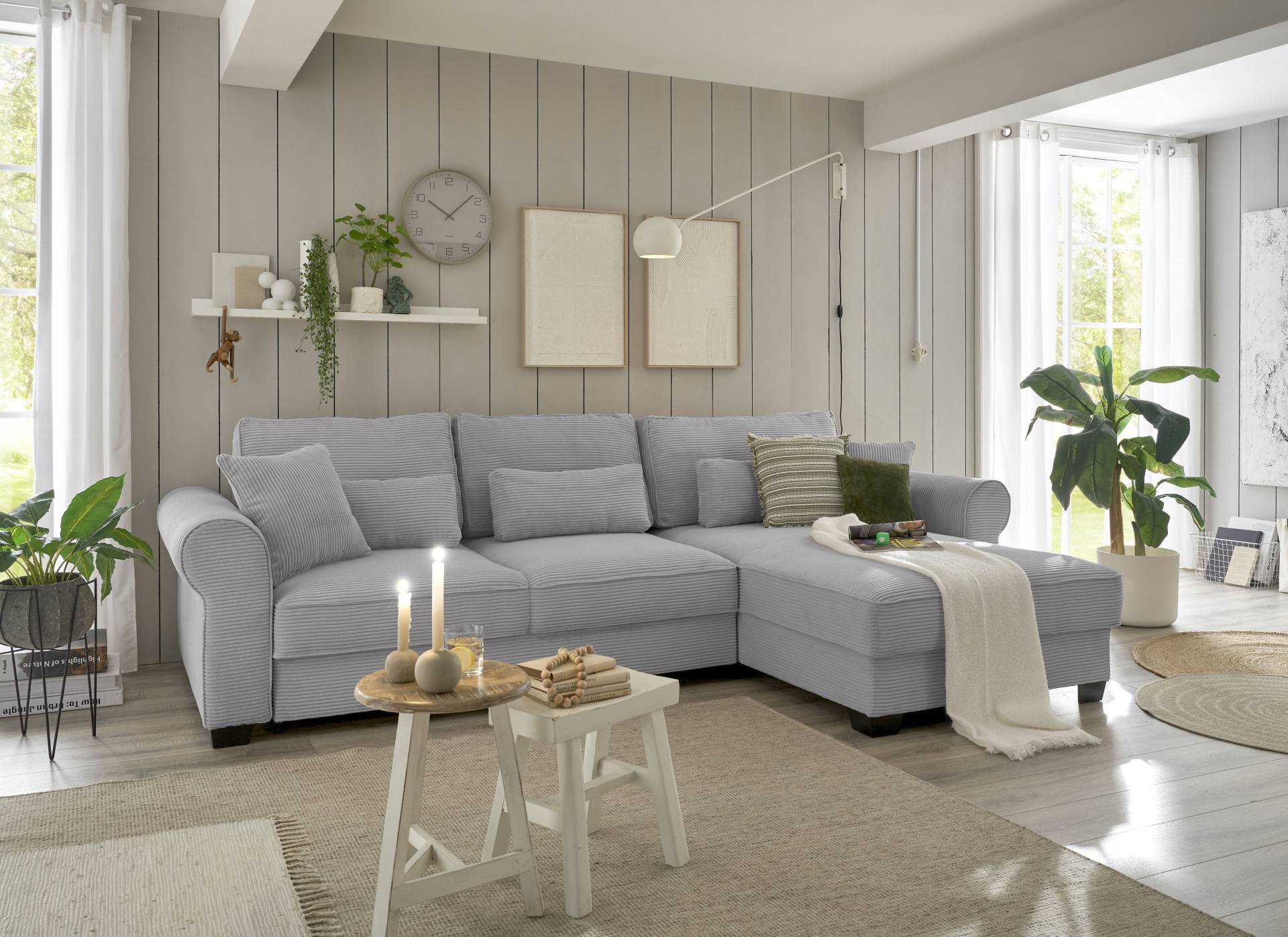 ED EXCITING DESIGN Ecksofa »Angelina L-Form«, frei im Raum stellbar, mit Bettkasten, mit Schlaffunktion von ED EXCITING DESIGN