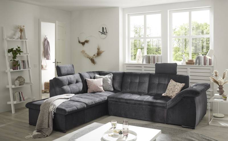ED EXCITING DESIGN Ecksofa »Estrella L-Form«, mit Bettfunktion, Bettkasten, Armteilverstellung & Kopfstützen von ED EXCITING DESIGN