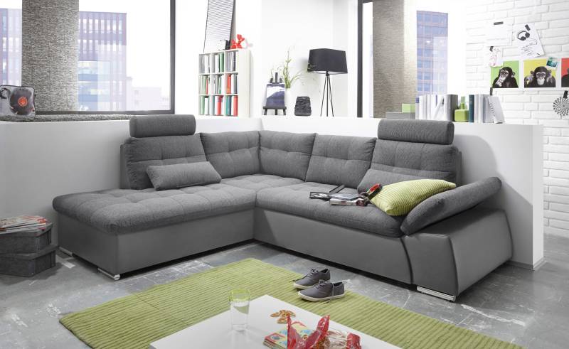 ED EXCITING DESIGN Ecksofa »Jakarta L-Form«, mit Bettfunktion, Kopfstützen, Nierenkissen etc. von ED EXCITING DESIGN