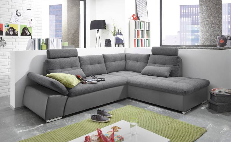 ED EXCITING DESIGN Ecksofa »Jakarta L-Form«, mit Bettfunktion, Kopfstützen, Nierenkissen etc. von ED EXCITING DESIGN