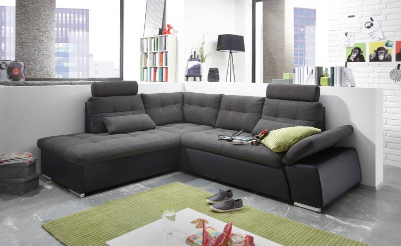 ED EXCITING DESIGN Ecksofa »Jakarta L-Form«, mit Bettfunktion, Kopfstützen, Nierenkissen etc. von ED EXCITING DESIGN