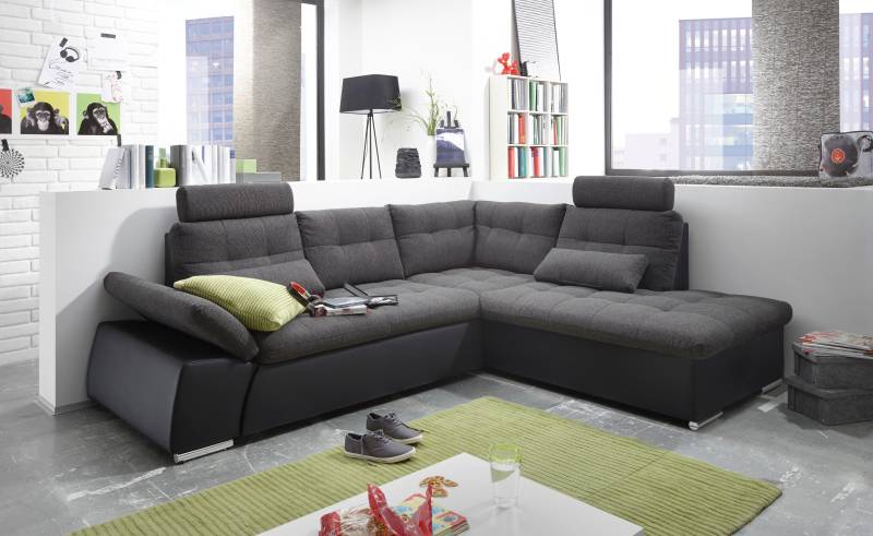 ED EXCITING DESIGN Ecksofa »Jakarta L-Form«, mit Bettfunktion, Kopfstützen, Nierenkissen etc. von ED EXCITING DESIGN