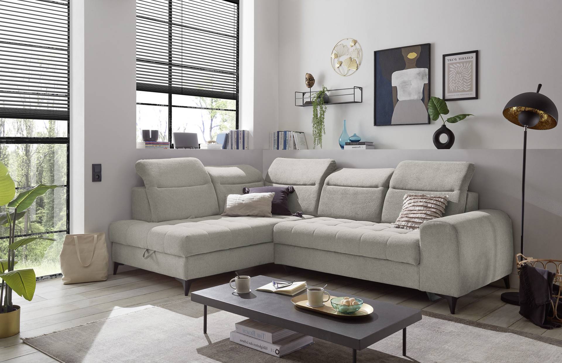 ED EXCITING DESIGN Ecksofa »Rockdale L-Form«, frei im Raum stellbar, mit Bettkasten, inkl. Kopfteilverstellung von ED EXCITING DESIGN
