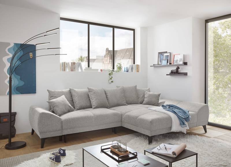 ED EXCITING DESIGN Ecksofa »Scott L-Form«, frei im Raum stellbar, mit Bettkasten, Schlaffunktion und 8 Kissen von ED EXCITING DESIGN