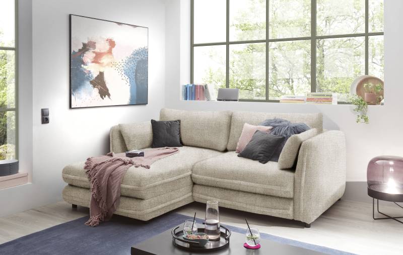ED EXCITING DESIGN Ecksofa »Stanley L-Form«, frei im Raum stellbar, mit Schlaffunktion und Bettkasten von ED EXCITING DESIGN