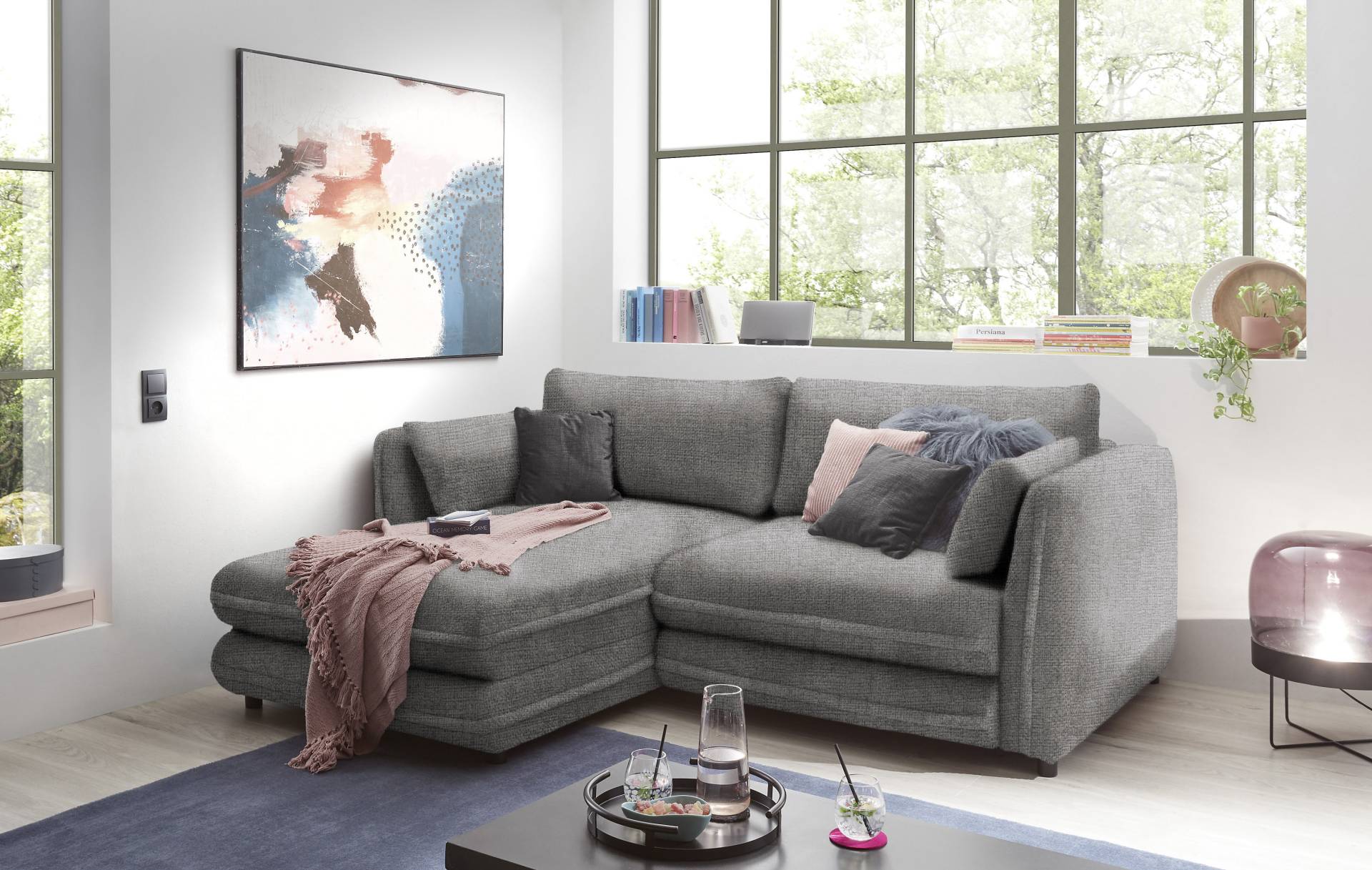 ED EXCITING DESIGN Ecksofa »Stanley L-Form«, frei im Raum stellbar, mit Schlaffunktion und Bettkasten von ED EXCITING DESIGN