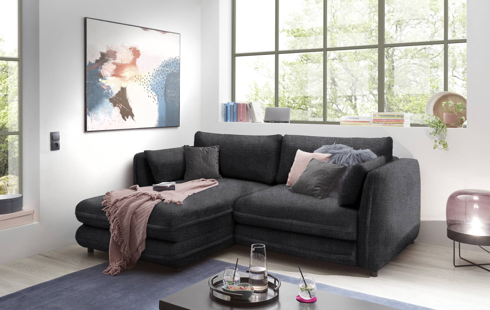 ED EXCITING DESIGN Ecksofa »Stanley L-Form«, frei im Raum stellbar, mit Schlaffunktion und Bettkasten von ED EXCITING DESIGN