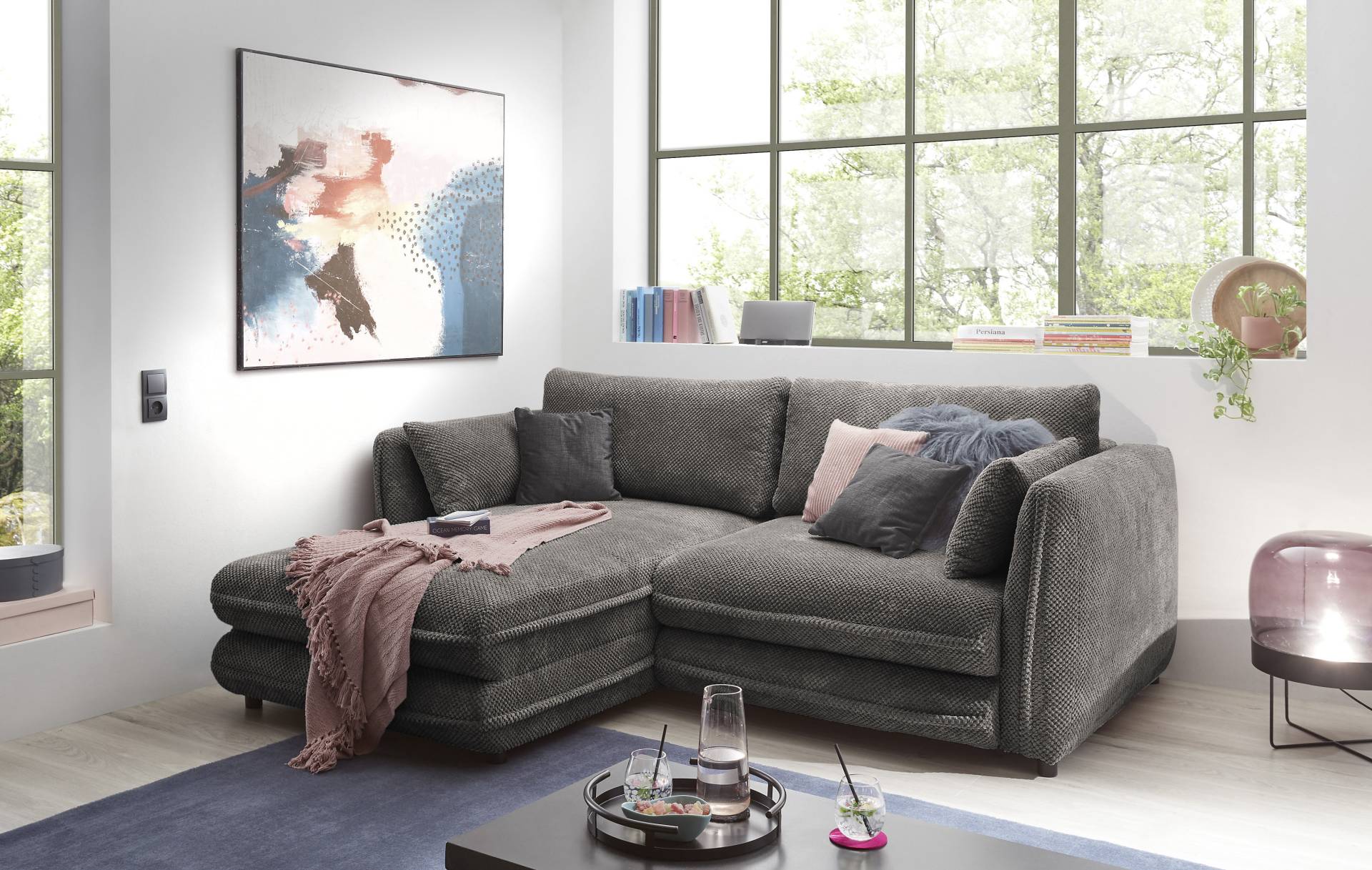 ED EXCITING DESIGN Ecksofa »Stanley L-Form«, frei im Raum stellbar, mit Schlaffunktion und Bettkasten von ED EXCITING DESIGN