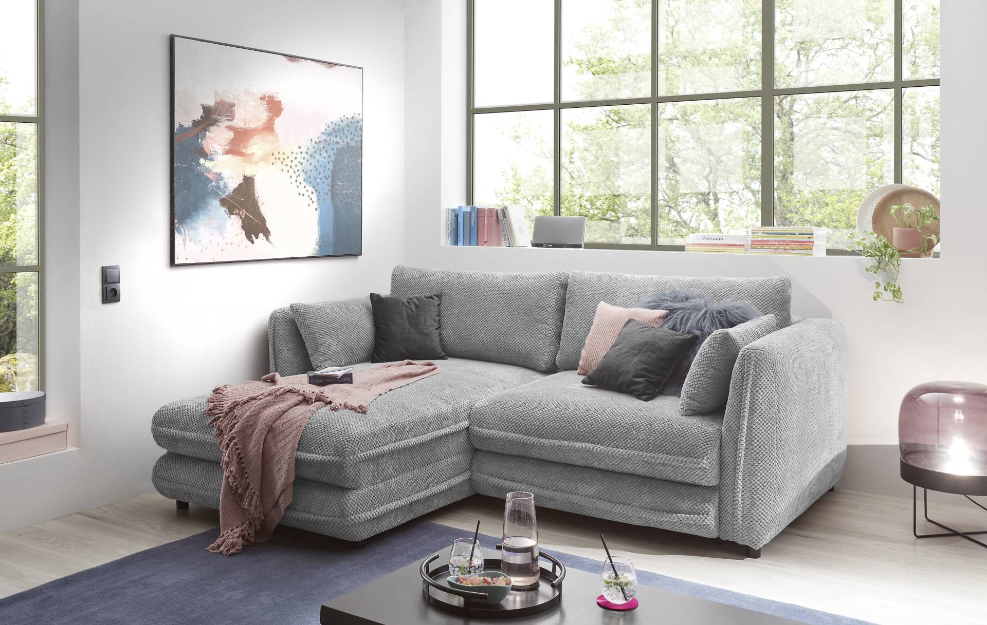 ED EXCITING DESIGN Ecksofa »Stanley L-Form«, frei im Raum stellbar, mit Schlaffunktion und Bettkasten von ED EXCITING DESIGN