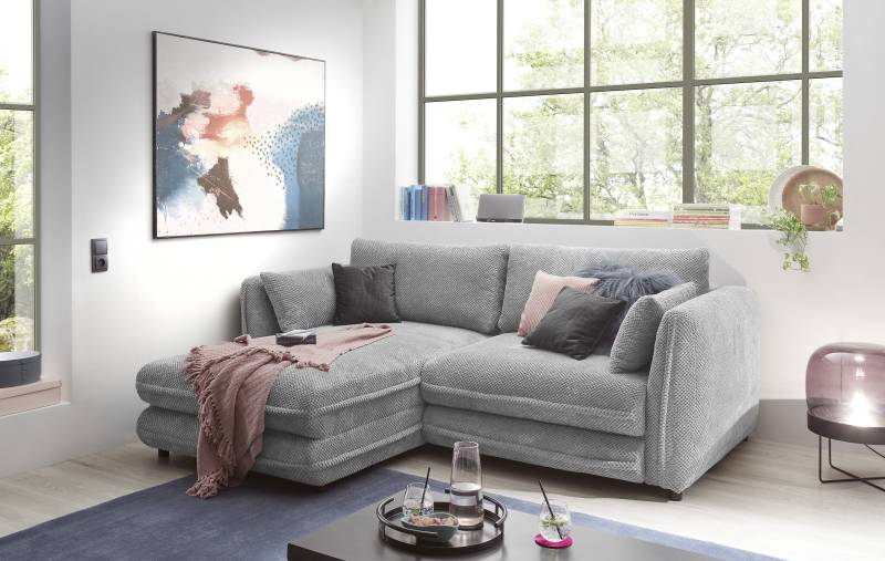 ED EXCITING DESIGN Ecksofa »Stanley L-Form«, frei im Raum stellbar, mit Schlaffunktion und Bettkasten von ED EXCITING DESIGN