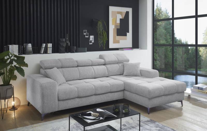 ED EXCITING DESIGN Ecksofa »Sydney L-Form«, (2 St.), frei im Raum stellbar, mit Bettkasten, inkl. Kopfteilverstellung von ED EXCITING DESIGN