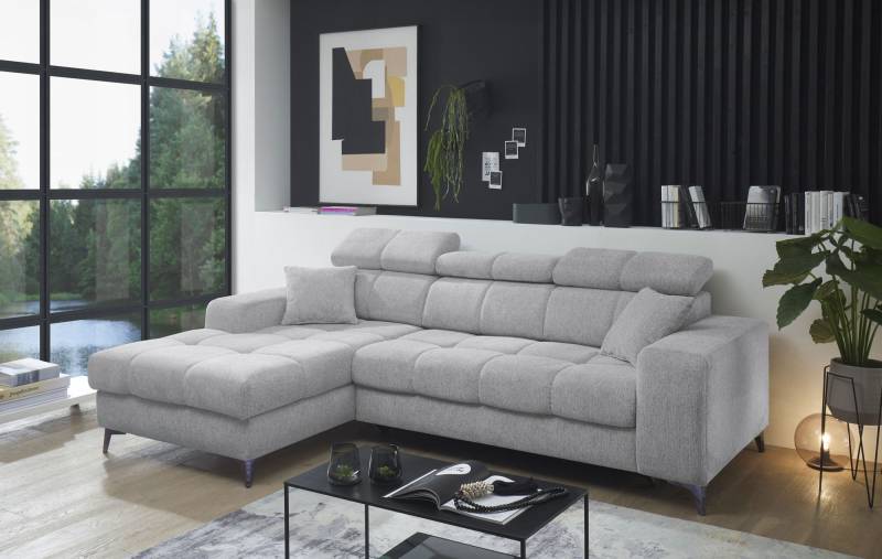 ED EXCITING DESIGN Ecksofa »Sydney L-Form«, (2 St.), frei im Raum stellbar, mit Bettkasten, inkl. Kopfteilverstellung von ED EXCITING DESIGN