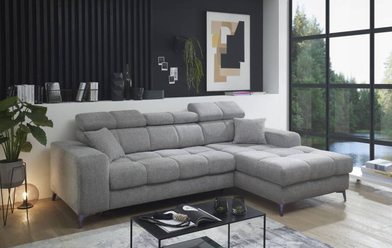 ED EXCITING DESIGN Ecksofa »Sydney L-Form«, (2 St.), frei im Raum stellbar, mit Bettkasten, inkl. Kopfteilverstellung von ED EXCITING DESIGN