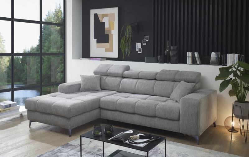 ED EXCITING DESIGN Ecksofa »Sydney L-Form«, (2 St.), frei im Raum stellbar, mit Bettkasten, inkl. Kopfteilverstellung von ED EXCITING DESIGN