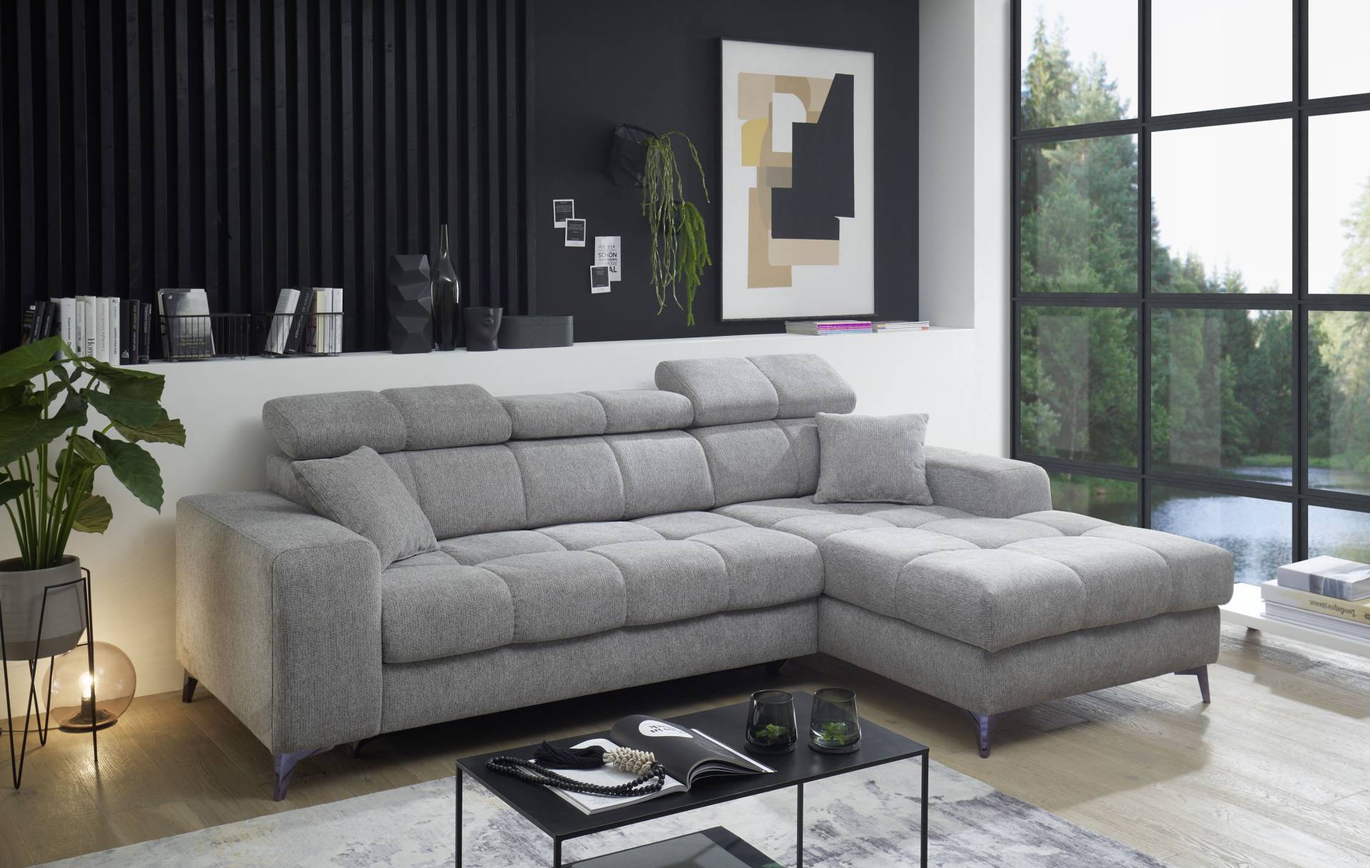 ED EXCITING DESIGN Ecksofa »Sydney L-Form«, (2 St.), frei im Raum stellbar, mit Bettkasten, inkl. Kopfteilverstellung von ED EXCITING DESIGN