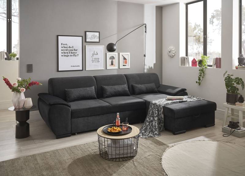 ED EXCITING DESIGN Ecksofa »Tampa L-Form«, mit Bettfunktion, Bettkasten & 3 Nierenkissen von ED EXCITING DESIGN
