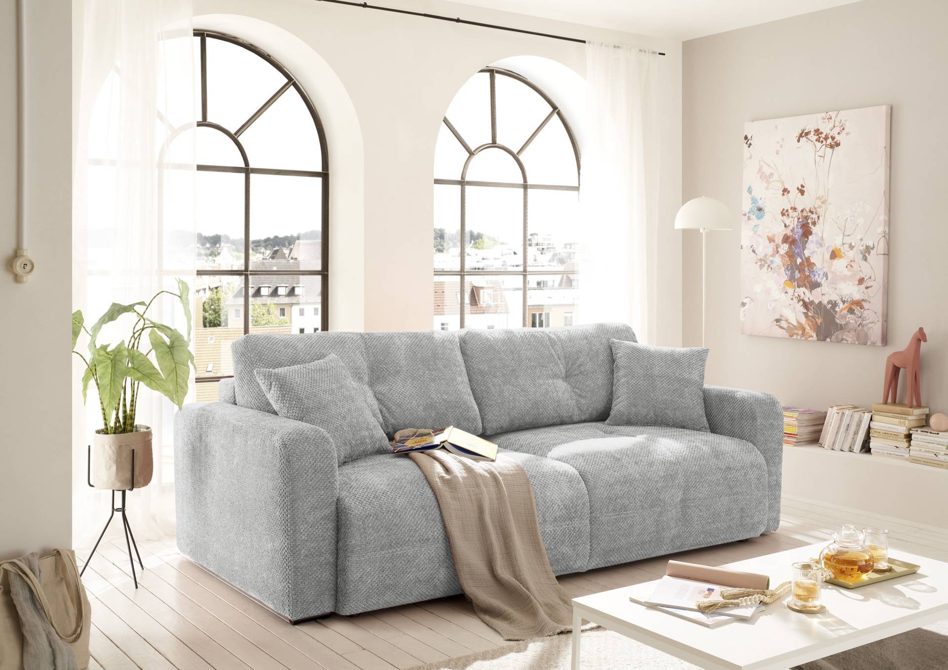ED EXCITING DESIGN Schlafsofa »Bullet«, frei im Raum stellbar, mit Bettkasten, mit Schlaffunktion, 4 Kissen ED EXCITING DESIGN Schlafsofa »Bullet«, frei im Raum stellbar, mit Bettkasten, mit Schlaffunktion, 4 Kissen von ED EXCITING DESIGN