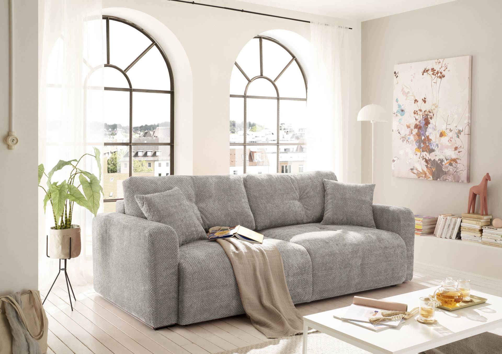 ED EXCITING DESIGN Schlafsofa »Bullet«, frei im Raum stellbar, mit Bettkasten, mit Schlaffunktion, 4 Kissen ED EXCITING DESIGN Schlafsofa »Bullet«, frei im Raum stellbar, mit Bettkasten, mit Schlaffunktion, 4 Kissen von ED EXCITING DESIGN