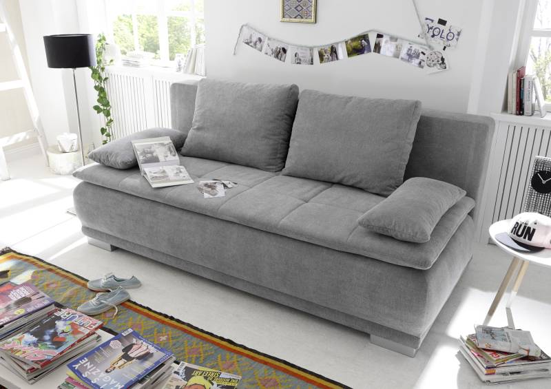 ED EXCITING DESIGN Schlafsofa »Luigi«, mit Bettfunktion, Bettkasten, Rücken- und Armlehnkissen, frei im Raum von ED EXCITING DESIGN