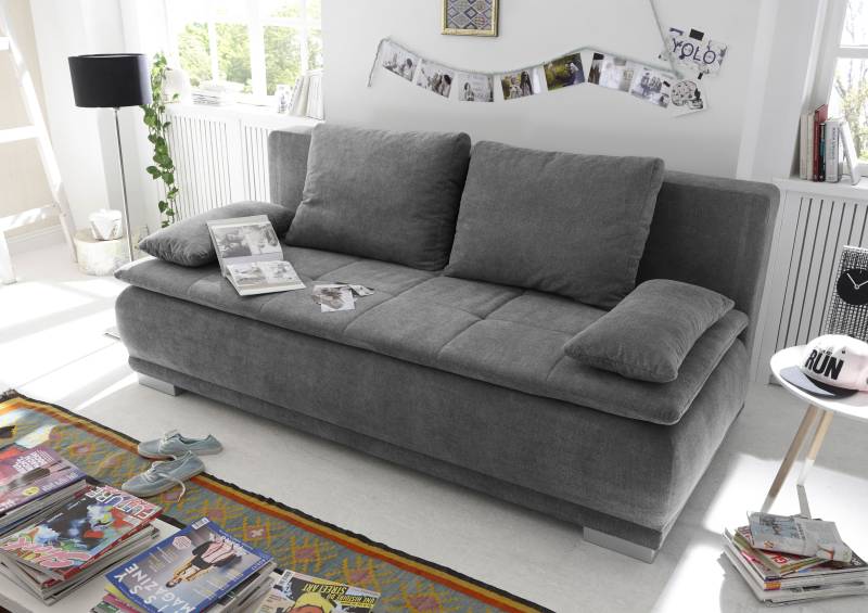 ED EXCITING DESIGN Schlafsofa »Luigi«, mit Bettfunktion, Bettkasten, Rücken- und Armlehnkissen, frei im Raum von ED EXCITING DESIGN
