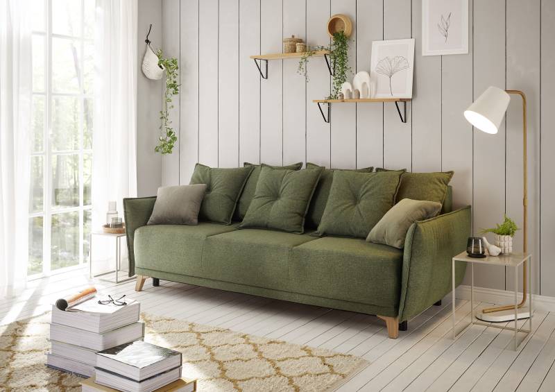 ED EXCITING DESIGN Schlafsofa »Pamplona«, mit Bettfunktion, Bettkasten, Rücken- und Zierkissen, frei im Raum von ED EXCITING DESIGN