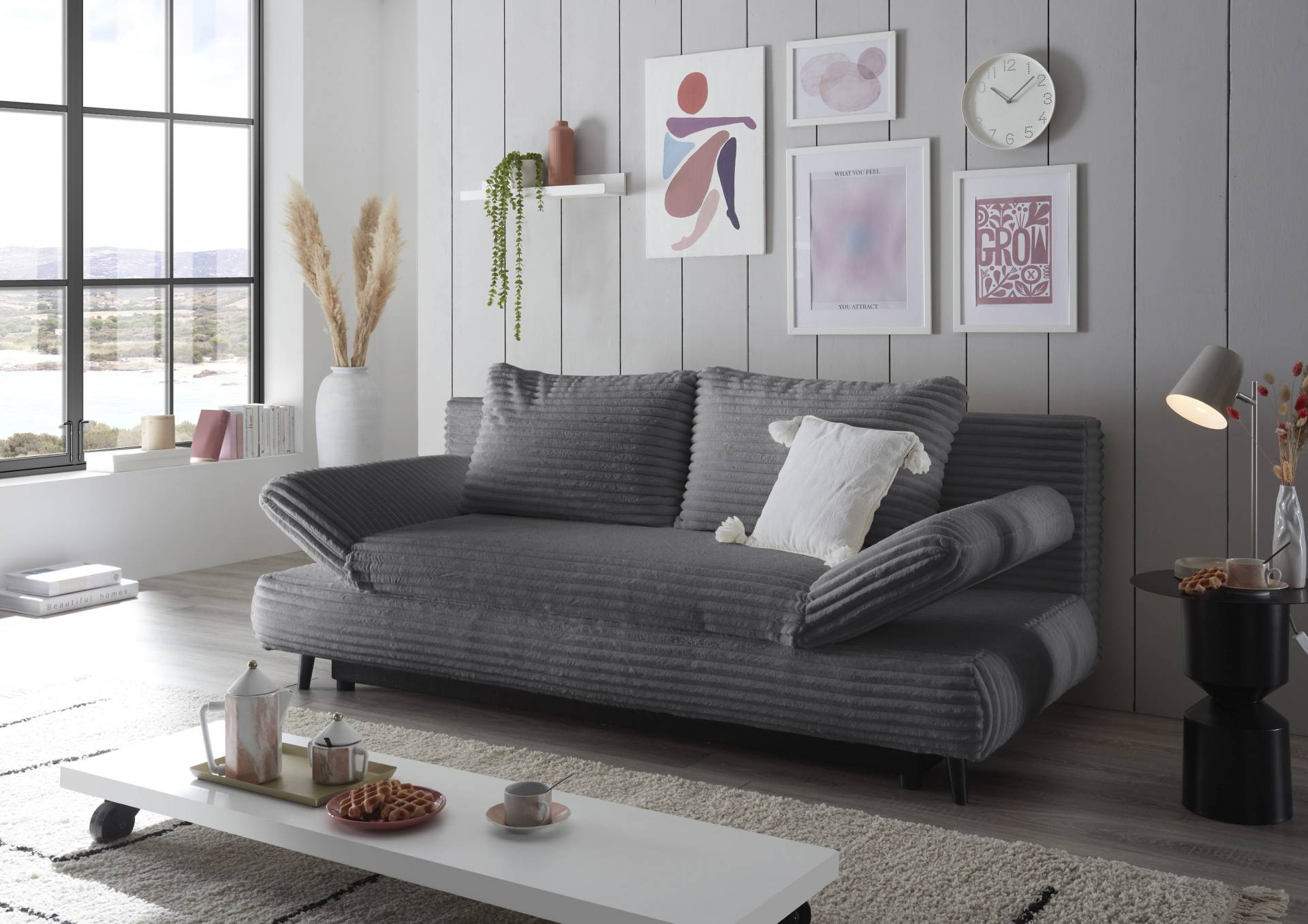 ED EXCITING DESIGN Schlafsofa »Sunny«, frei im Raum stellbar, mit Bettkasten, Schlaffunktion & 2 Rückenkissen ED EXCITING DESIGN Schlafsofa »Sunny«, frei im Raum stellbar, mit Bettkasten, Schlaffunktion & 2 Rückenkissen von ED EXCITING DESIGN