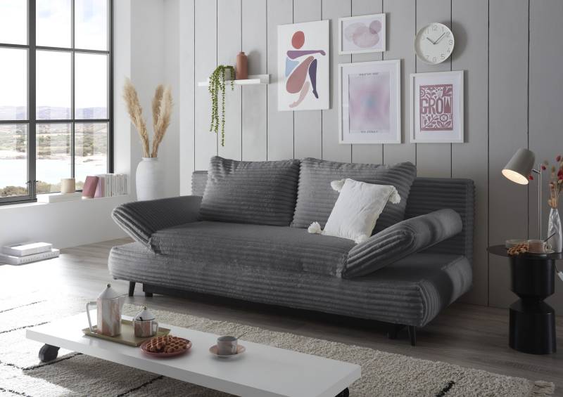 ED EXCITING DESIGN Schlafsofa »Sunny«, mit Bettkasten, Armteilverstellung & 2 Rückenkissen von ED EXCITING DESIGN