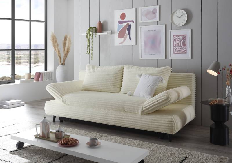 ED EXCITING DESIGN Schlafsofa »Sunny«, mit Bettkasten, Armteilverstellung & 2 Rückenkissen von ED EXCITING DESIGN