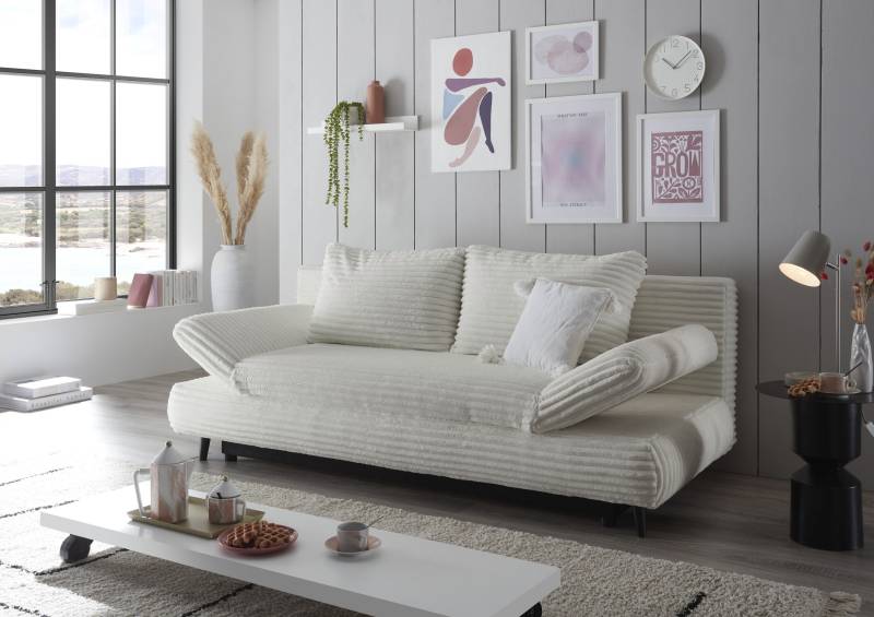 ED EXCITING DESIGN Schlafsofa »Sunny«, frei im Raum stellbar, mit Bettkasten, Schlaffunktion & 2 Rückenkissen von ED EXCITING DESIGN