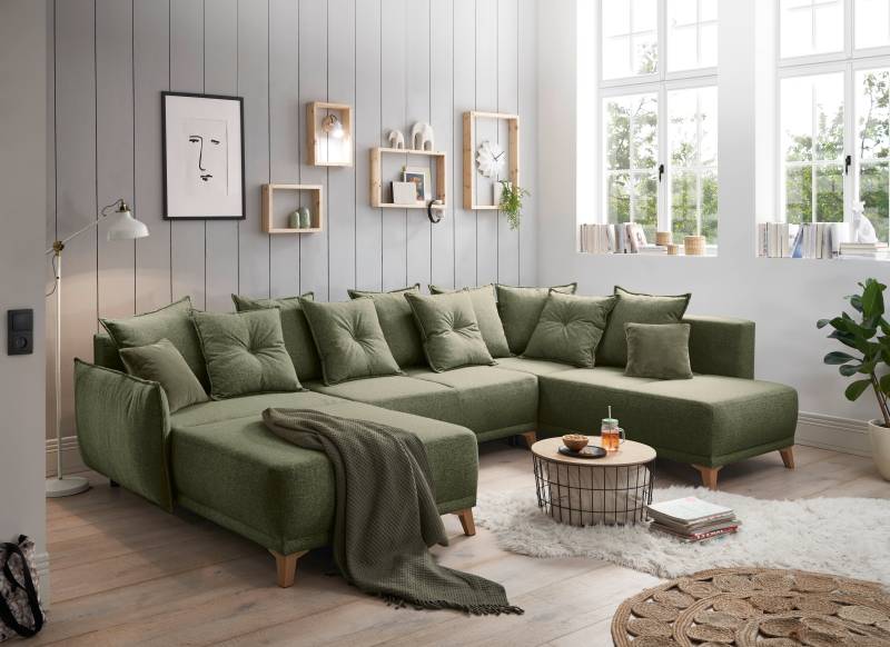 ED EXCITING DESIGN Wohnlandschaft »Pamplona U-Form«, mit Bettfunktion, Bettkasten & Zierkissen von ED EXCITING DESIGN