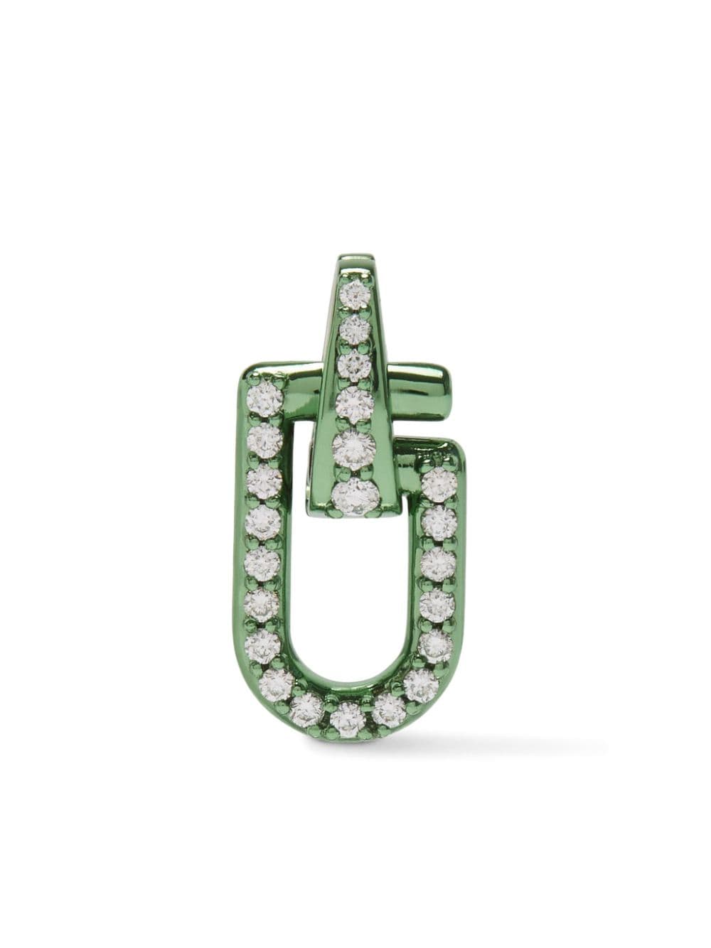 EÉRA 18kt white gold Reine diamond single earring - Green von EÉRA