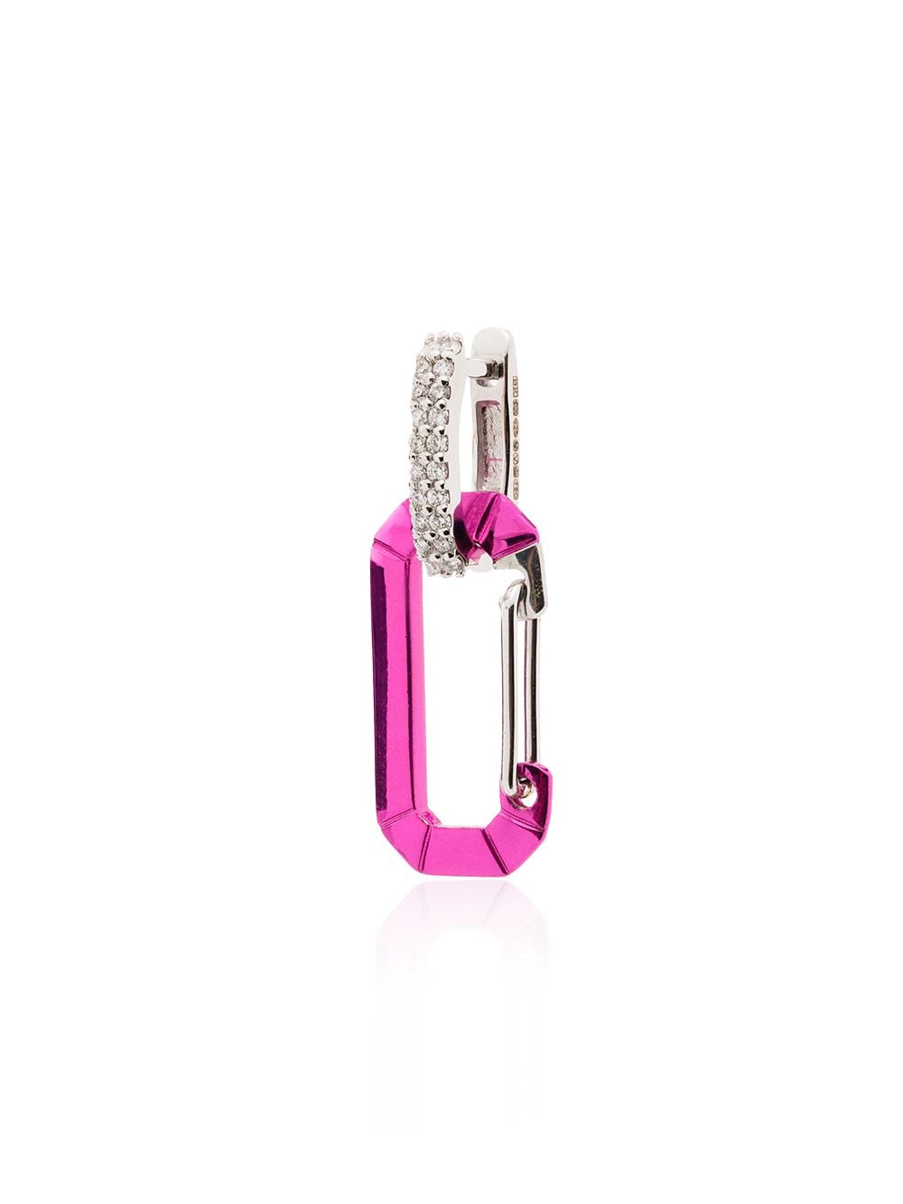 EÉRA 18kt white gold diamond hoop earring - Pink von EÉRA