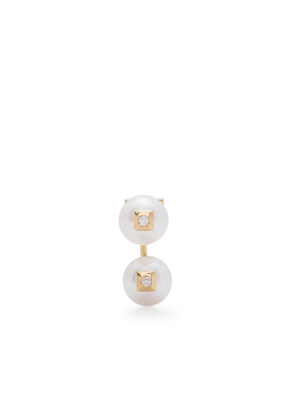 EÉRA 18kt yellow gold Double pearl and diamond earring von EÉRA