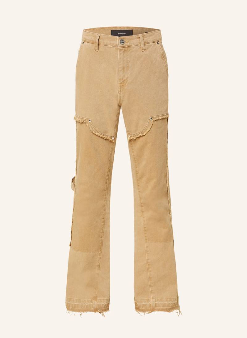 Eightyfive Jeans Cutted Flared Regular Fit beige von EIGHTYFIVE