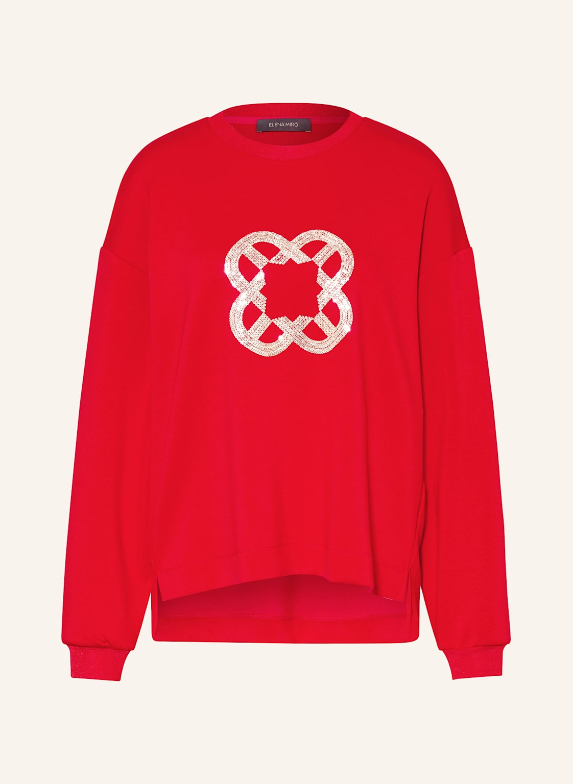 Elena Miro Sweatshirt Mit Pailletten rot Elena Miro Sweatshirt Mit Pailletten rot von ELENA MIRO