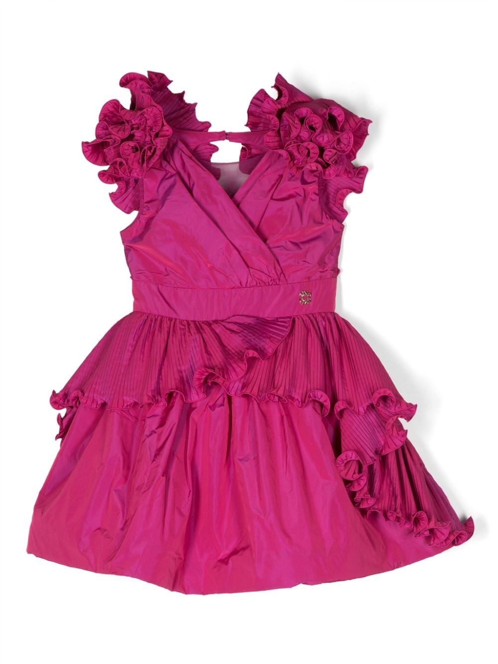 ELIE SAAB JUNIOR ruffled V-neck A-line dress - Pink von ELIE SAAB JUNIOR