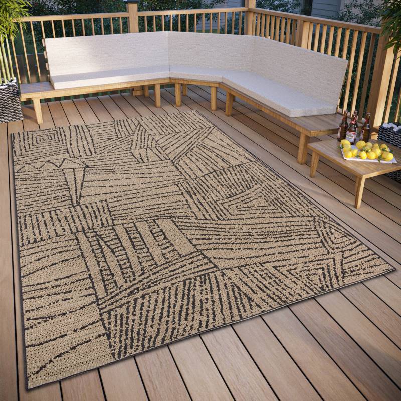 ELLE DECORATION Teppich »Léo«, rechteckig, 3 mm Höhe, In und Outdoor, Flachgewebe, wetterfest, pflegeleicht, robust von ELLE DECORATION