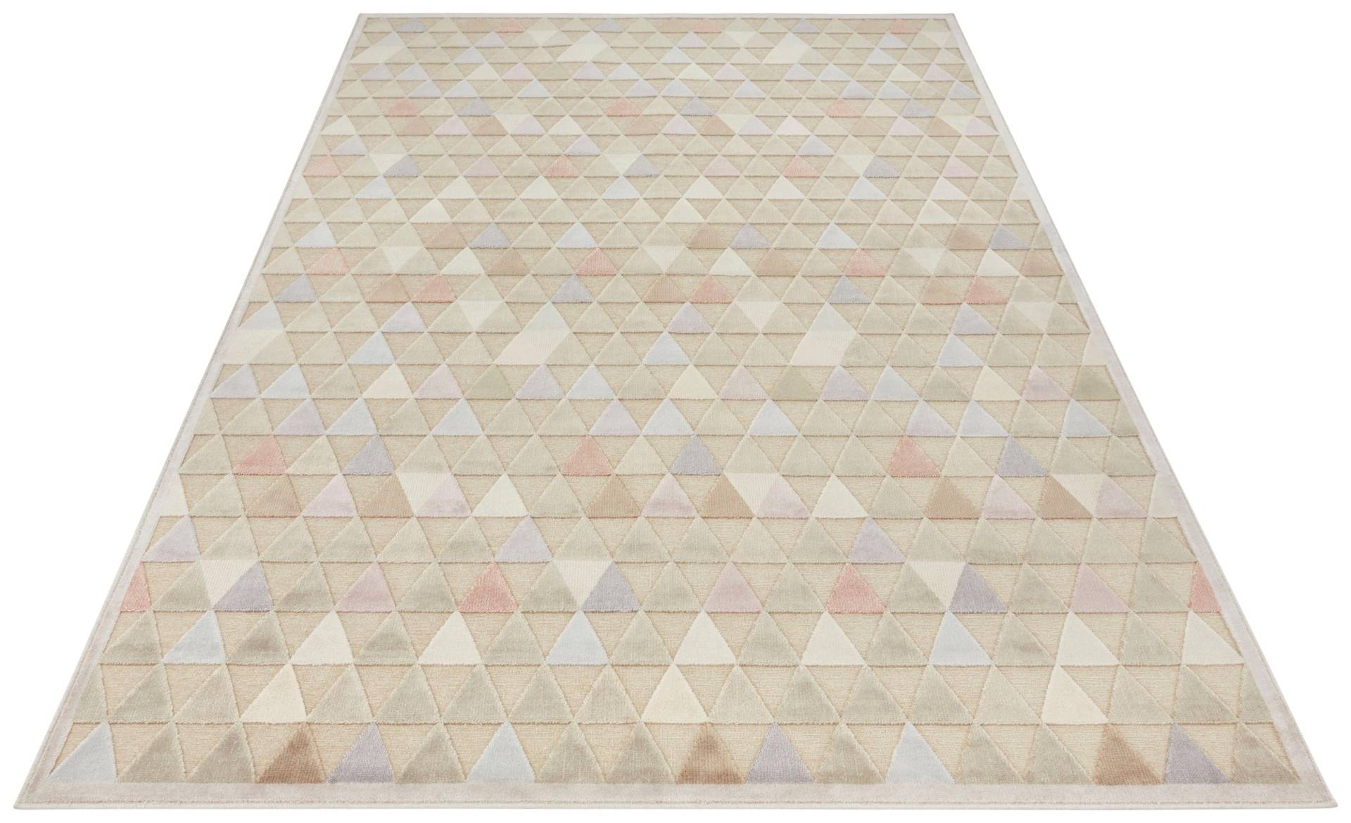 ELLE DECORATION Teppich »Aisne«, rechteckig, Kurzflor, Velour, Dreieck Muster, Hoch-Tief Struktur Optik von ELLE DECORATION