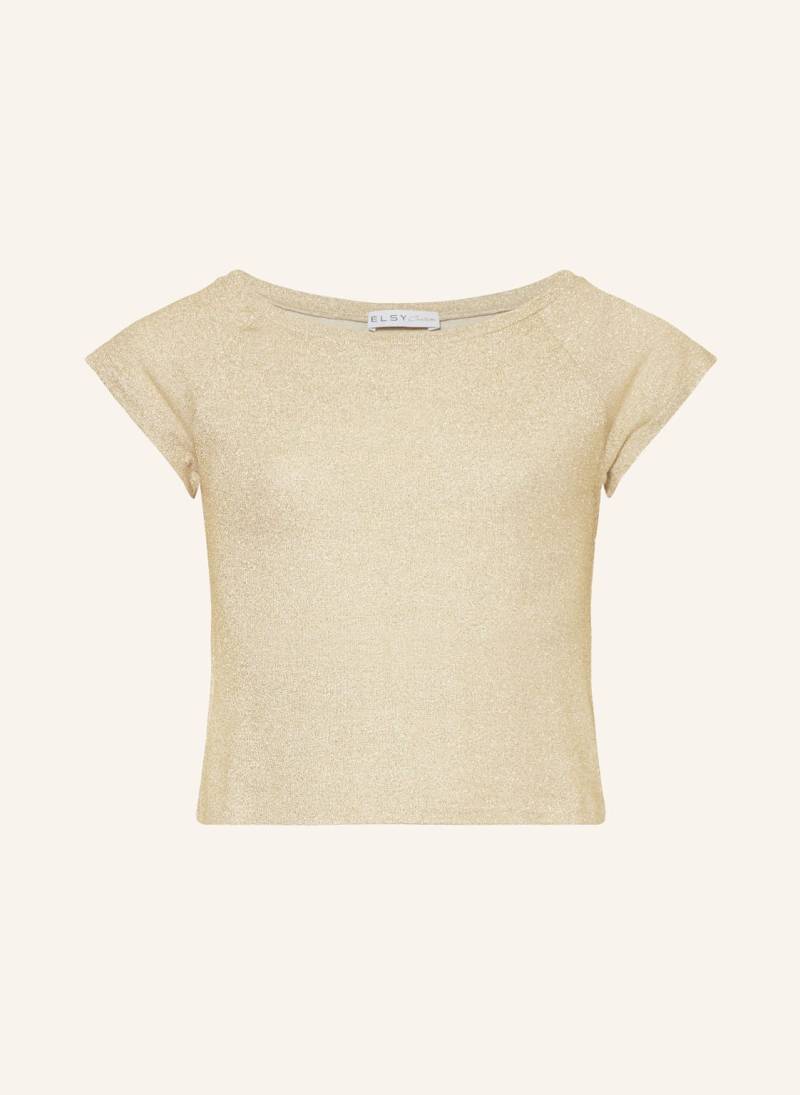 Elsy T-Shirt Mit Glitzergarn beige von ELSY