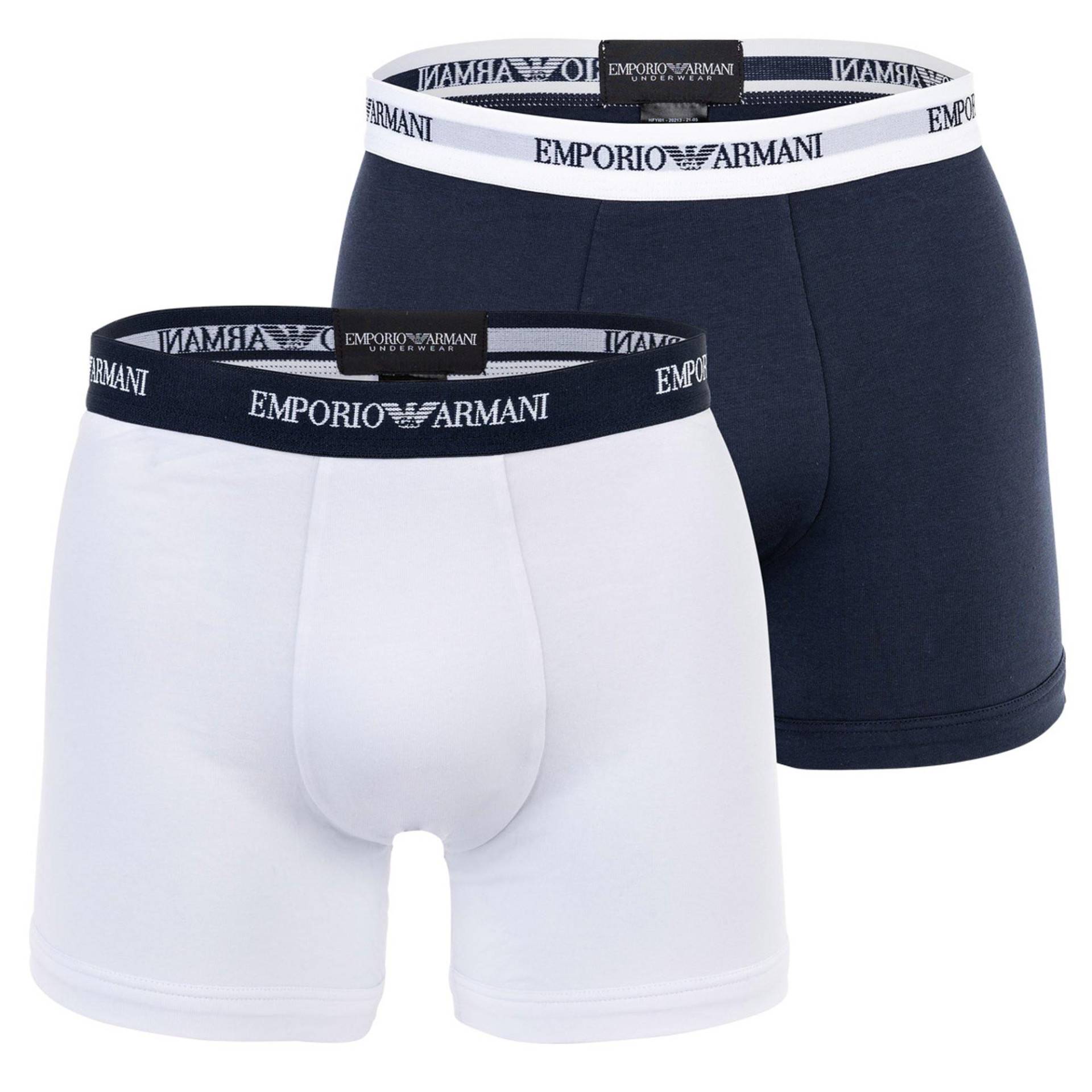 Boxershort 2er Pack Figurbetont Herren Weiss M von EMPORIO ARMANI