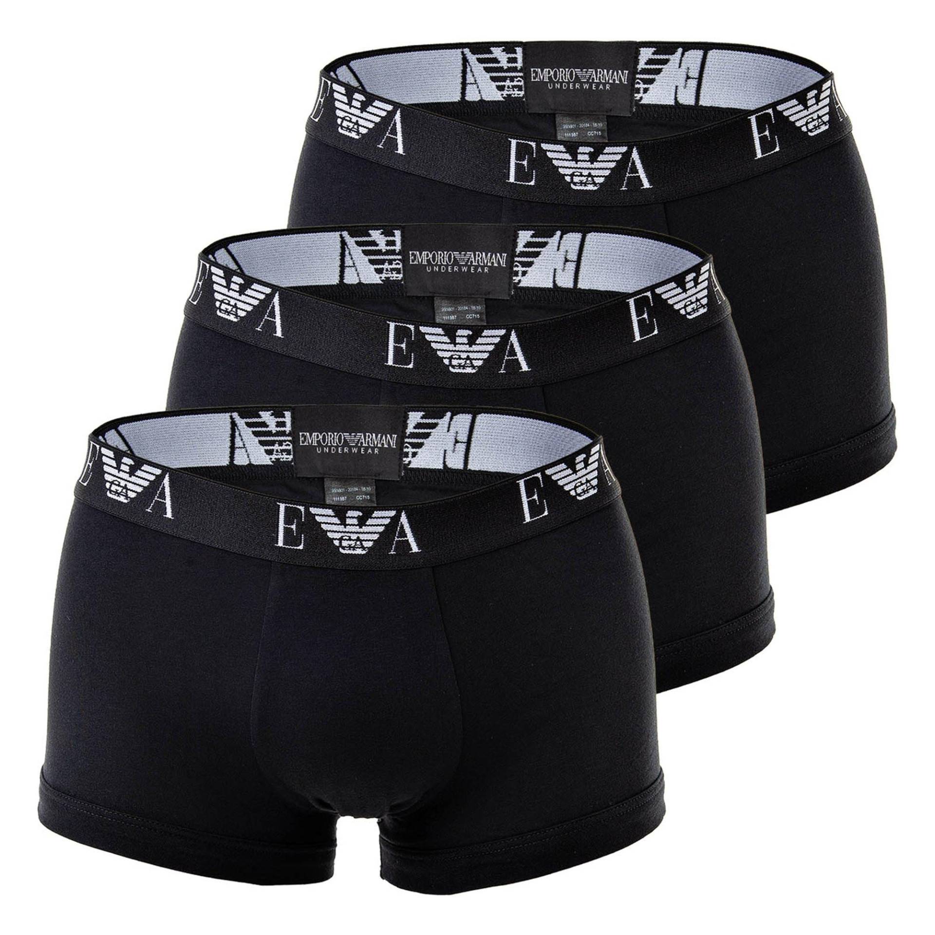 Boxershort 3er Pack Figurbetont Herren Schwarz XXL von EMPORIO ARMANI