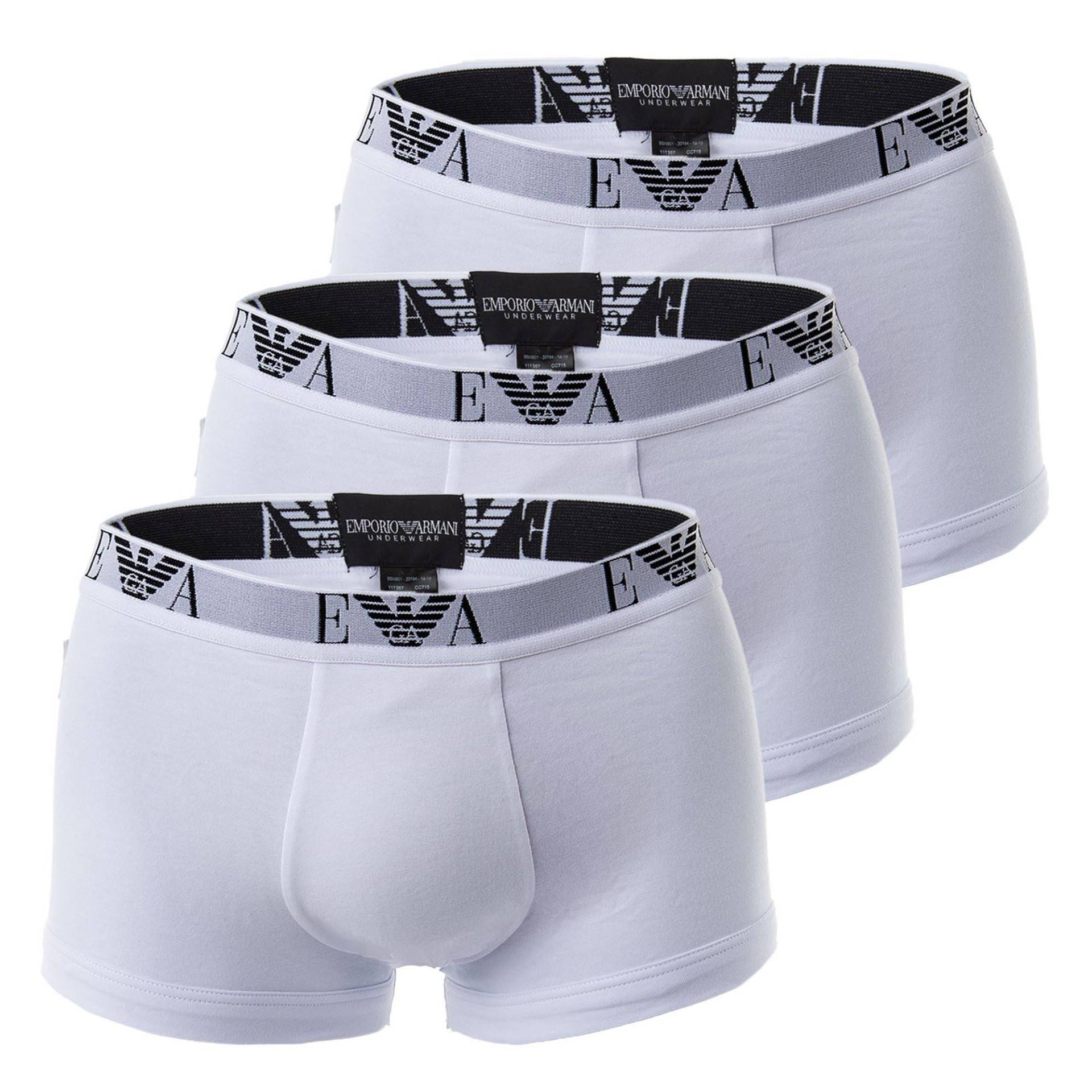 Boxershort 3er Pack Figurbetont Herren Weiss S von EMPORIO ARMANI