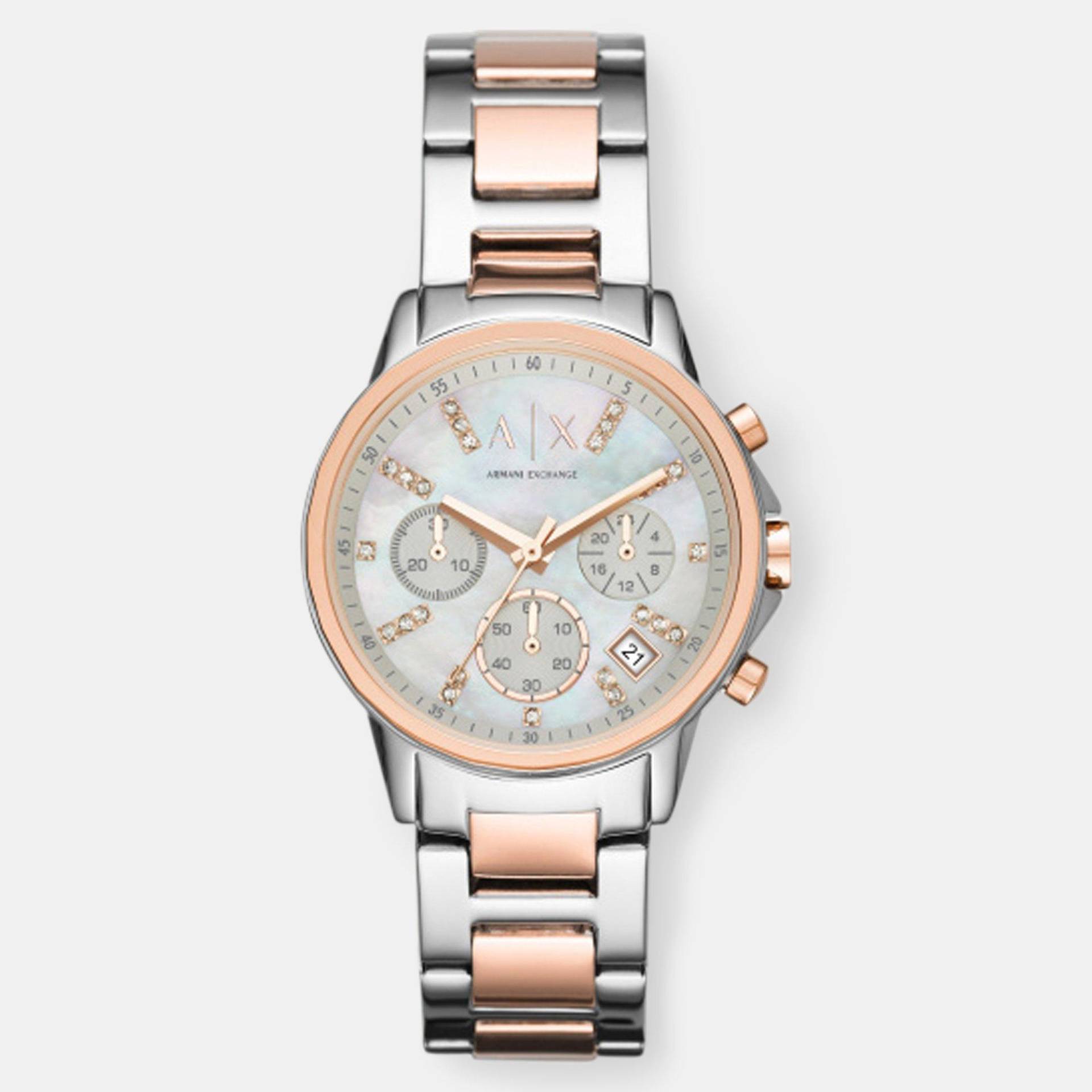 Chronograph Uhr Damen Zweifarbig  36mm von EMPORIO ARMANI