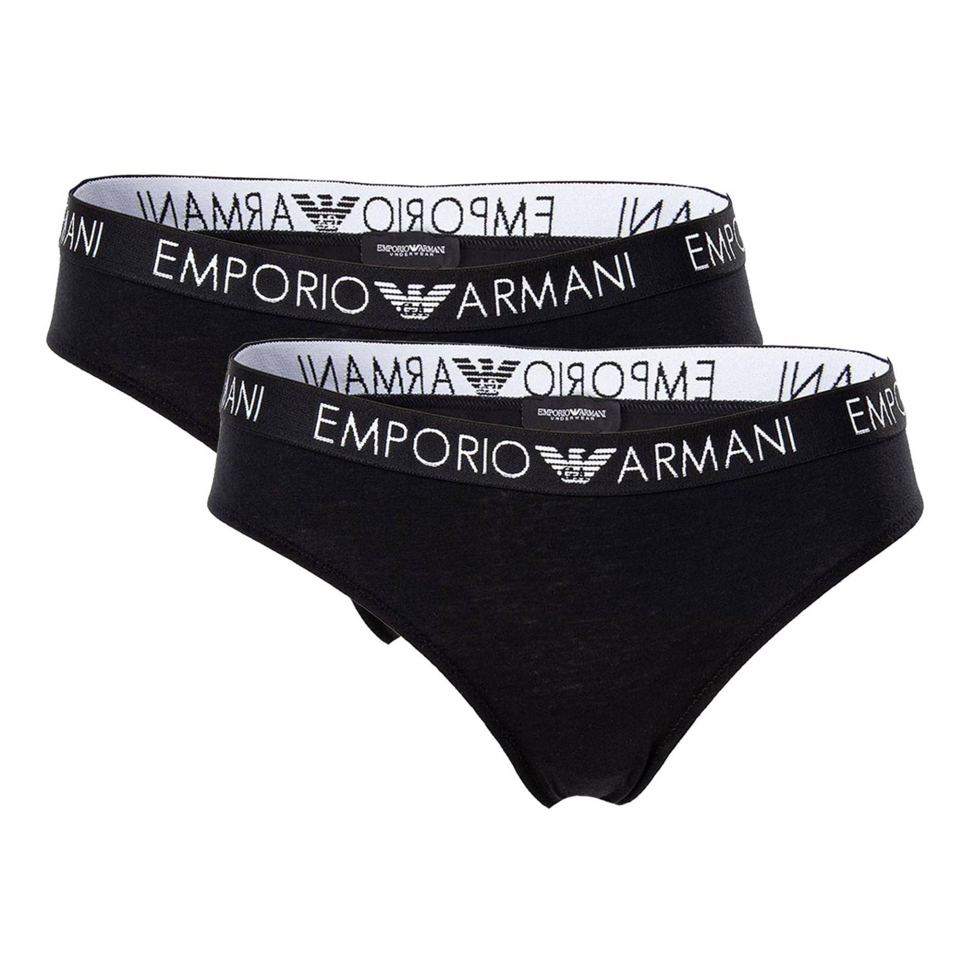 Slip 2er Pack Figurbetont Damen Schwarz L von EMPORIO ARMANI