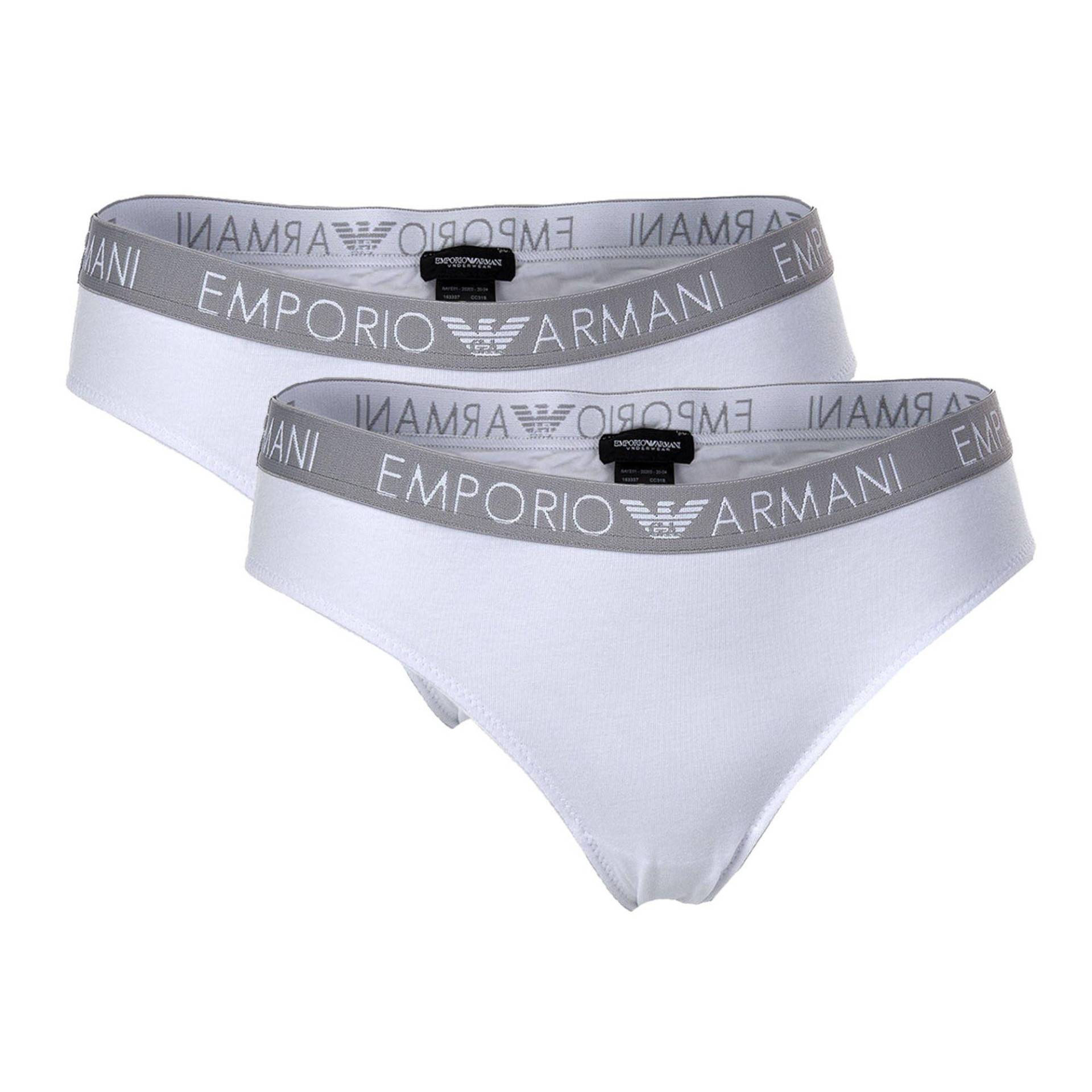 Slip 2er Pack Figurbetont Damen Weiss L von EMPORIO ARMANI