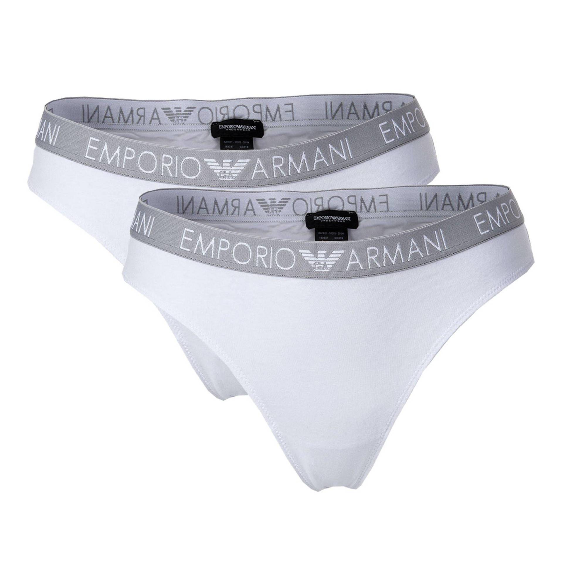 String 2er Pack Figurbetont Damen Weiss XS von EMPORIO ARMANI