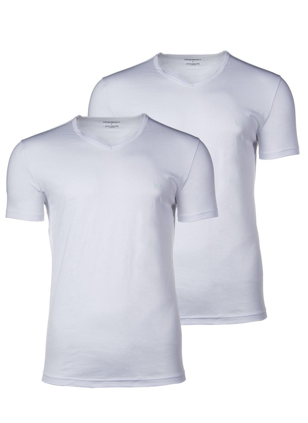 T-shirt 2er Pack Bequem Sitzend Herren Weiss S von EMPORIO ARMANI