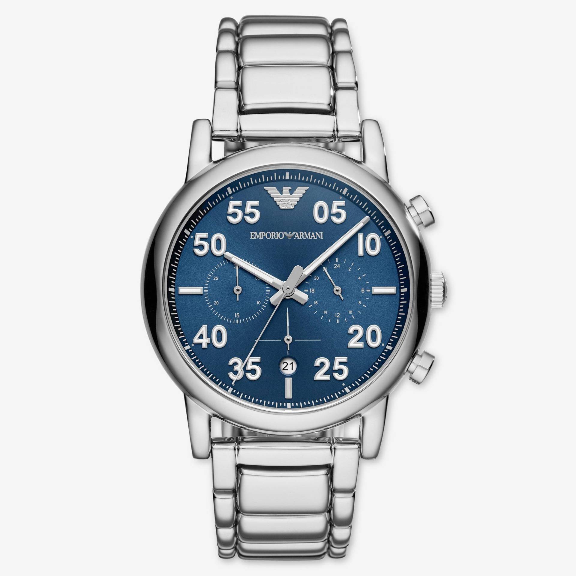 *couleur Argent 43mm Herren Silberfarben 43mm von EMPORIO ARMANI