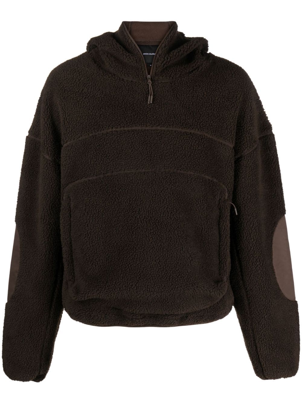 ENTIRE STUDIOS fleece-texture half-zip hoodie - Brown von ENTIRE STUDIOS